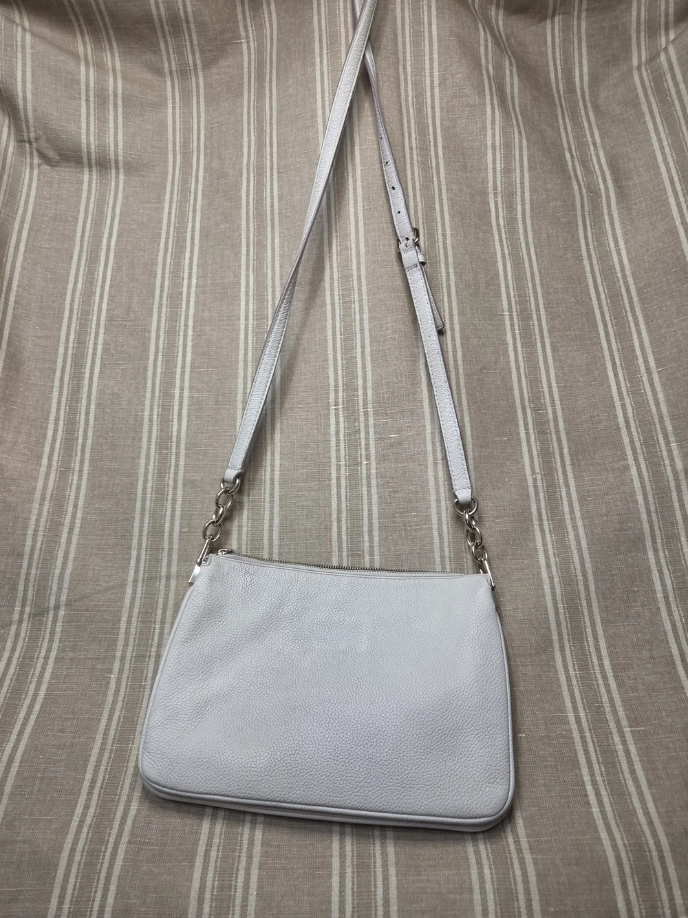 Kate Spade New York White Pebbled Crossbody Bag